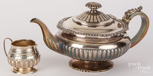 GEORGIAN SILVER TEAPOT AND