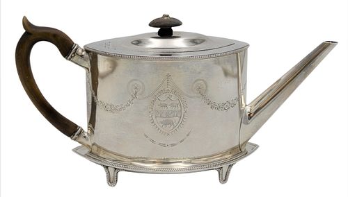 GEORGIAN SILVER TEAPOT AND MATCHING