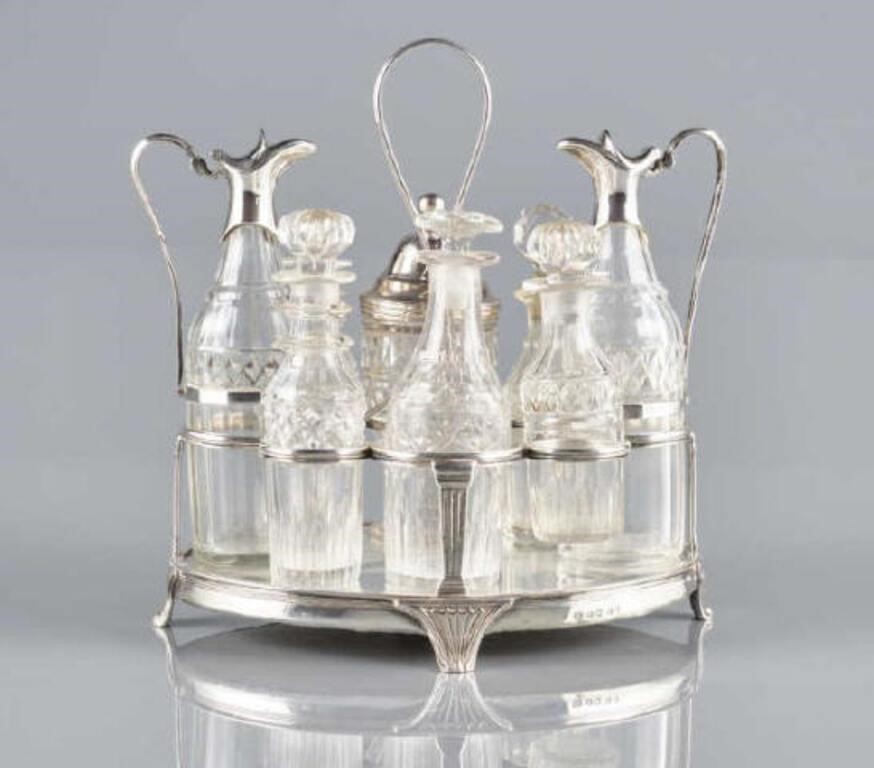 GEORGIAN STERLING CRUET SETA