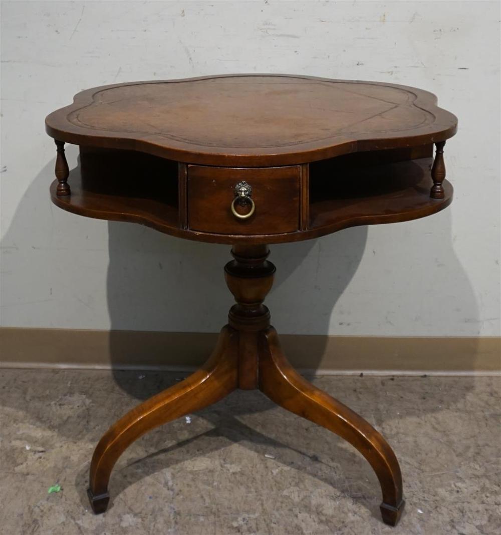 GEORGIAN STYLE BROWN TOOLED LEATHER