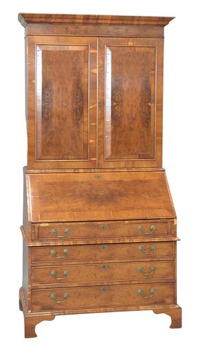 GEORGIAN STYLE BURLWOOD SECRETARY