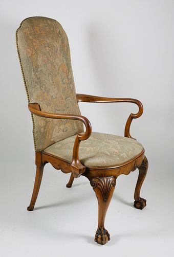 GEORGIAN STYLE CHERRY UPHOLSTERED