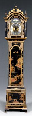 Georgian style japanned clock,