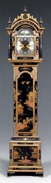 Georgian style japanned clock,