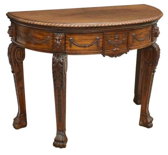 GEORGIAN STYLE MAHOGANY DEMILUNE