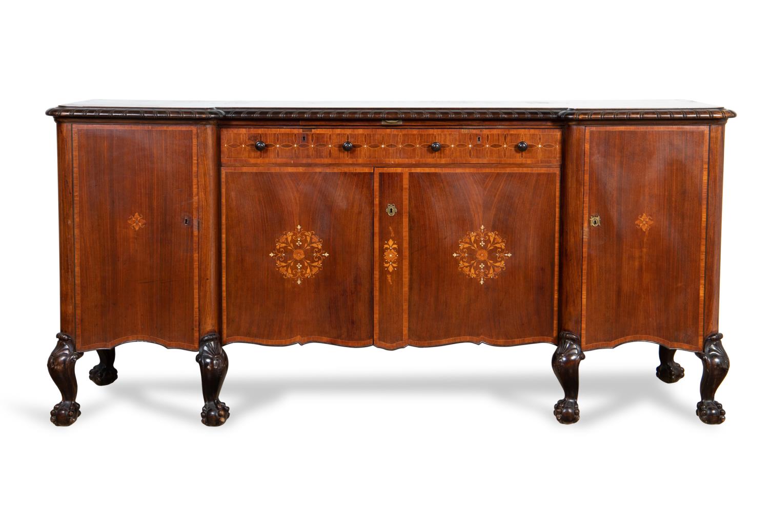 GEORGIAN STYLE MAHOGANY MARQUETRY