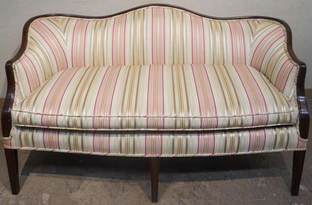 GEORGIAN STYLE MAHOGANY UPHOLSTERED