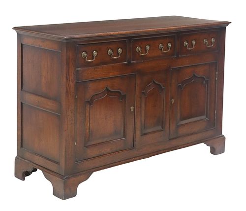 GEORGIAN STYLE OAK THREE-DRAWER