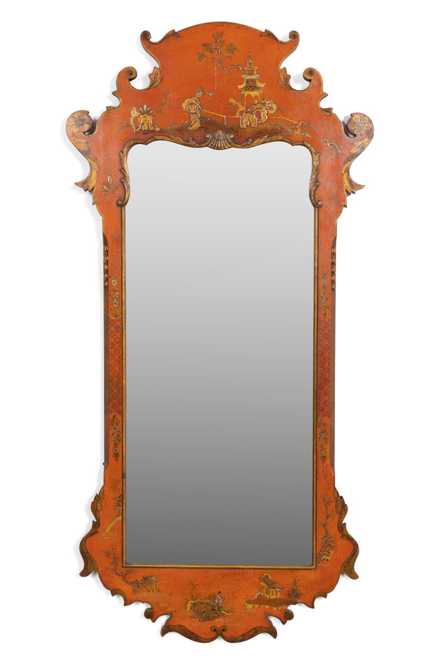 GEORGIAN STYLE ORANGE CHINOISERIE