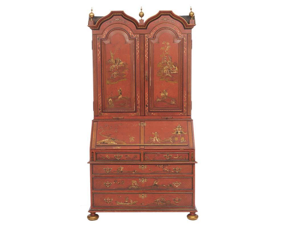 GEORGIAN STYLE RED LACQUERED