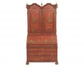 GEORGIAN STYLE RED LACQUERED C