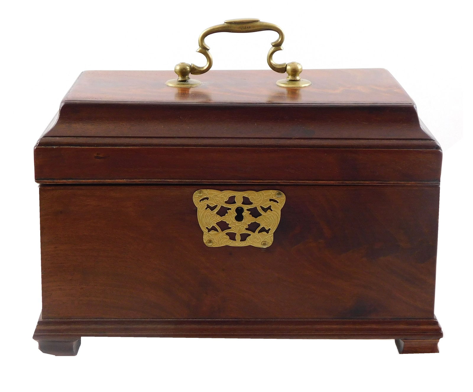 GEORGIAN STYLE TEA CADDY WITH BRASS