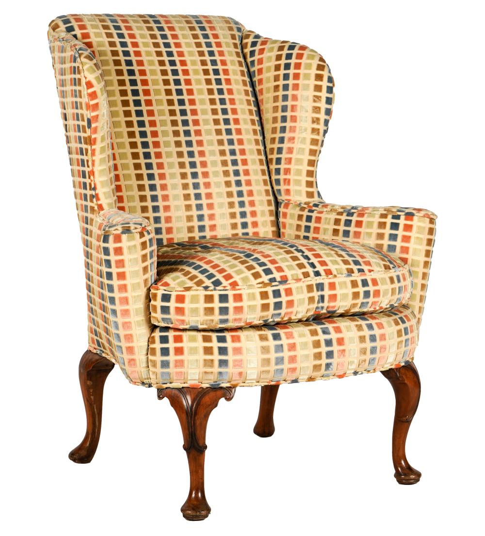 GEORGIAN-STYLE WING CHAIRcovered