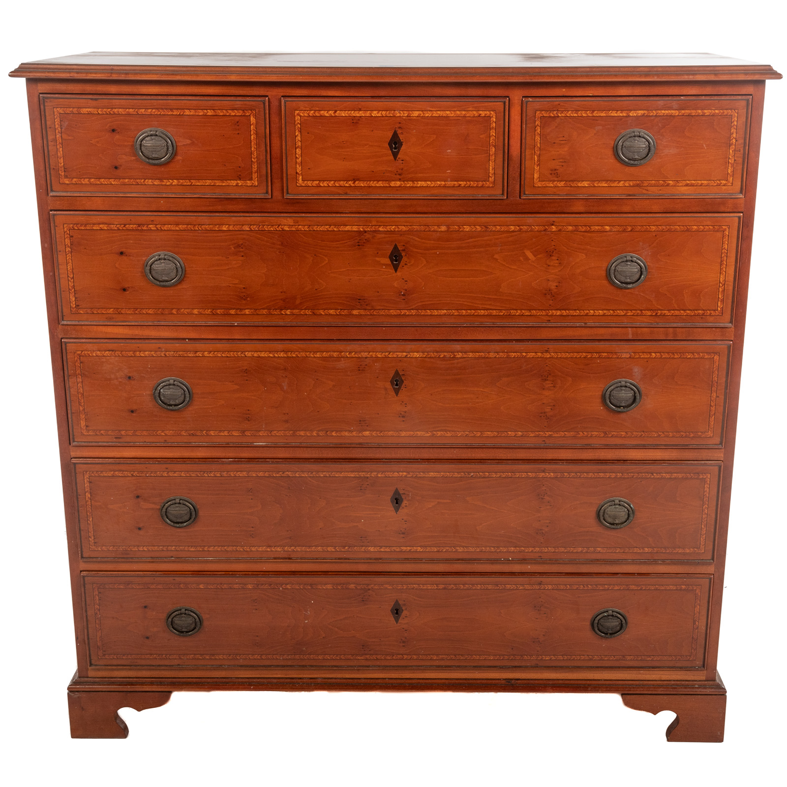 GEORGIAN STYLE YEW WOOD GENTLEMAN'S