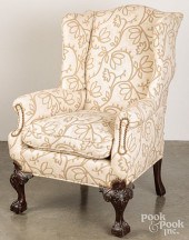GEORGIAN WING CHAIR, LATE 19TH