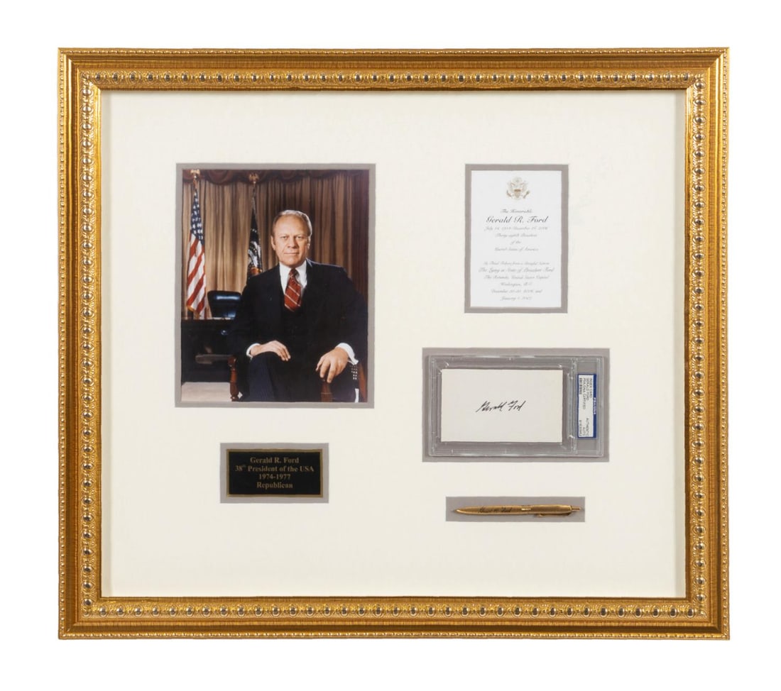 GERALD R. FORD SIGNATURE ON CARD