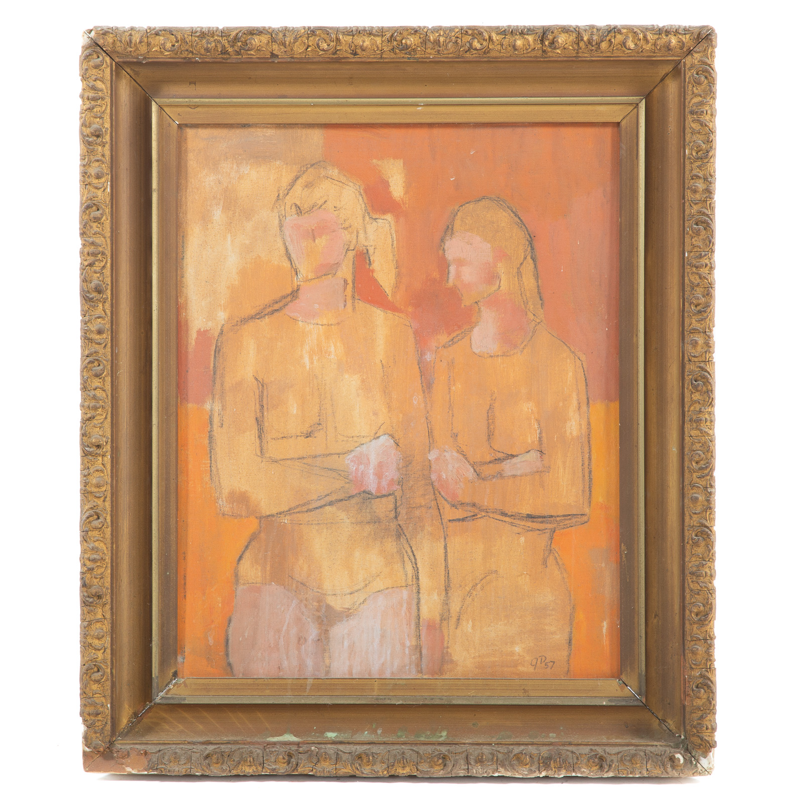 GERARDO DOTTORI. FIGURES ON ORANGE,