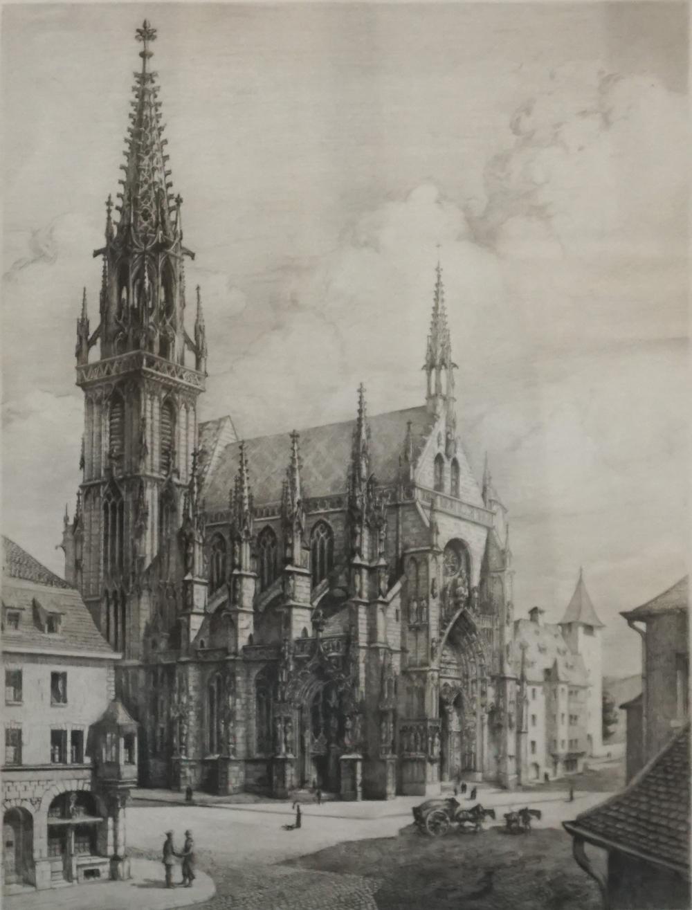 GERHARDT, FRENCH CATHEDRAL, ETCHING