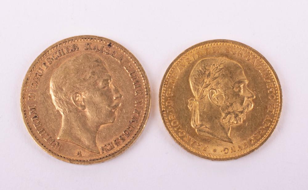 GERMAN 20 MARK GOLD COIN 1889 AND