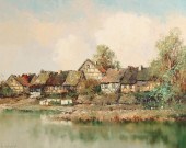 GERMAN 20TH C. O/C PAINTING BY