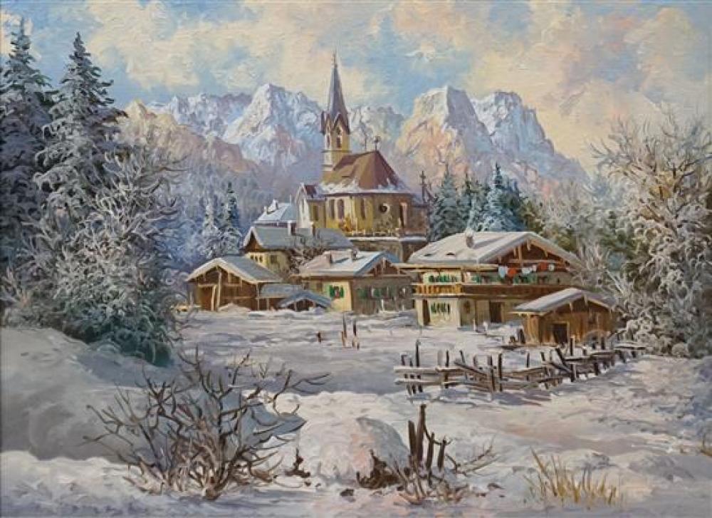 GERMAN, 20TH CENTURY, WINTER ALPINE