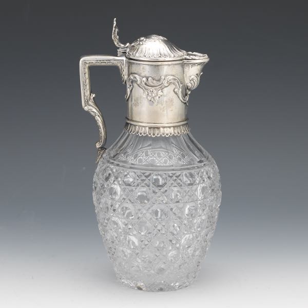 GERMAN 800 SILVER CLARET JUG 10"