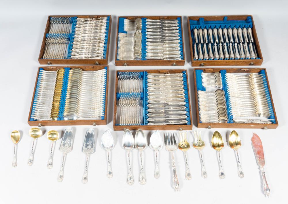 GERMAN .800 SILVER FLATWARE SERVICE