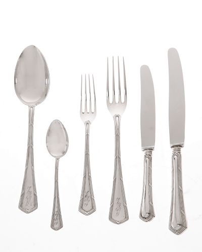 GERMAN 800 SILVER PART FLATWARE SET