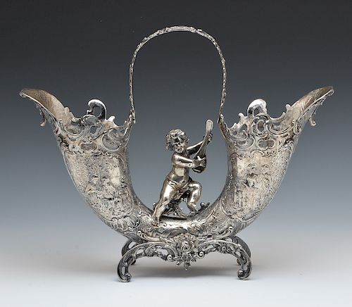 GERMAN 800 SILVER REPOUSSE DOUBLE