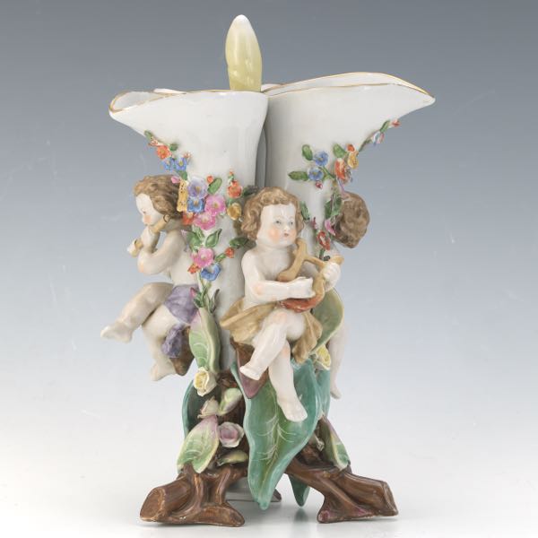 GERMAN ANTIQUE PORCELAIN TRI-NECK