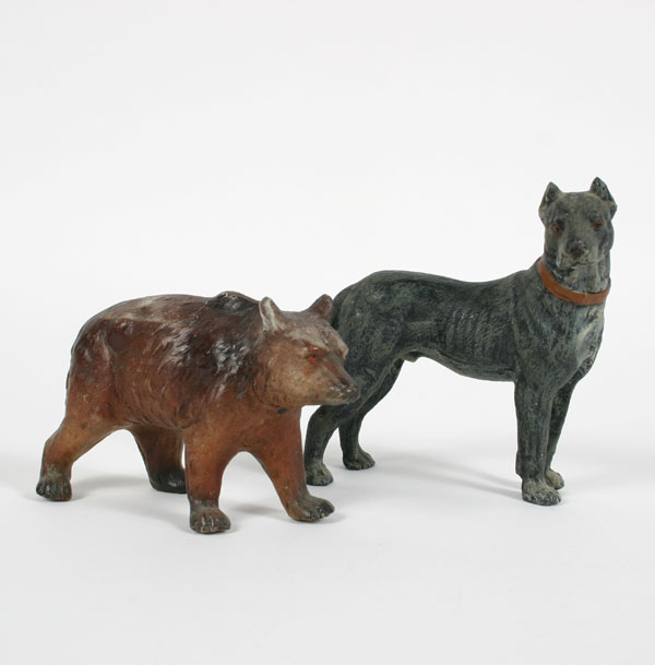 German bisque bear and painted
