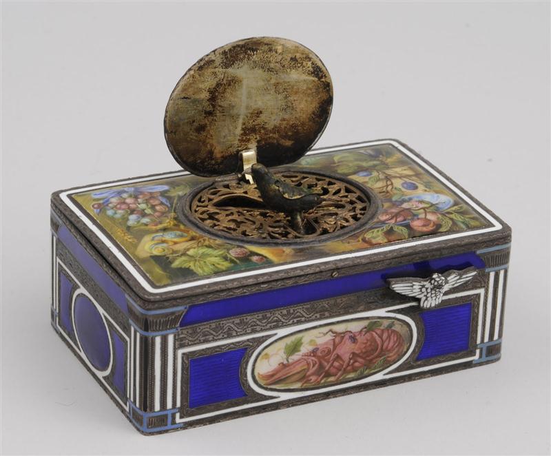GERMAN BLUE-GROUND ENAMEL-MOUNTED