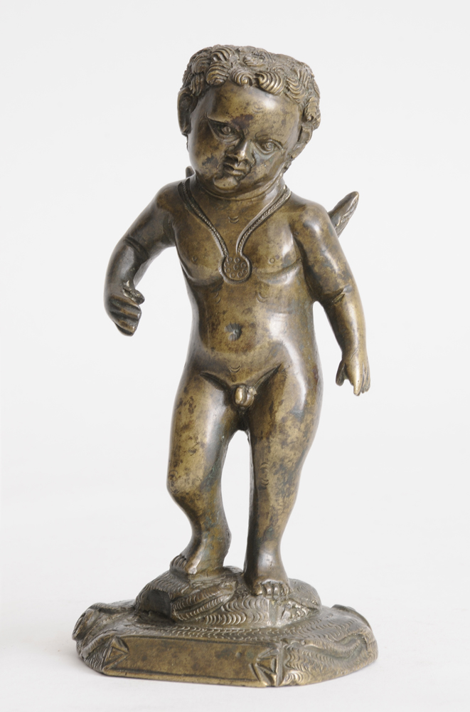 GERMAN BRASS FIGURE OF A CHERUB