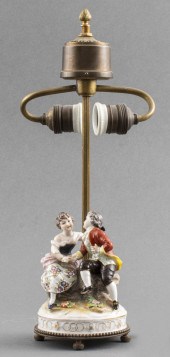GERMAN BRASS & PORCELAIN SCULP