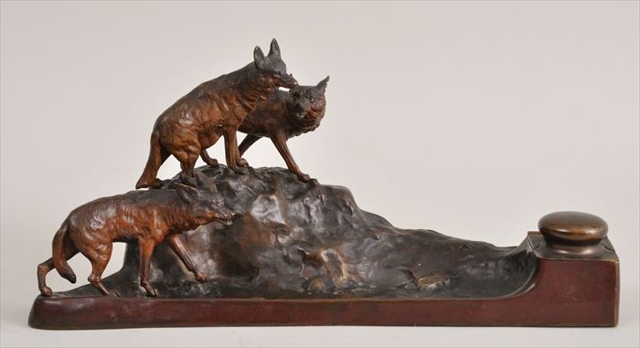 GERMAN BRONZE ANIMALIER INK STAND