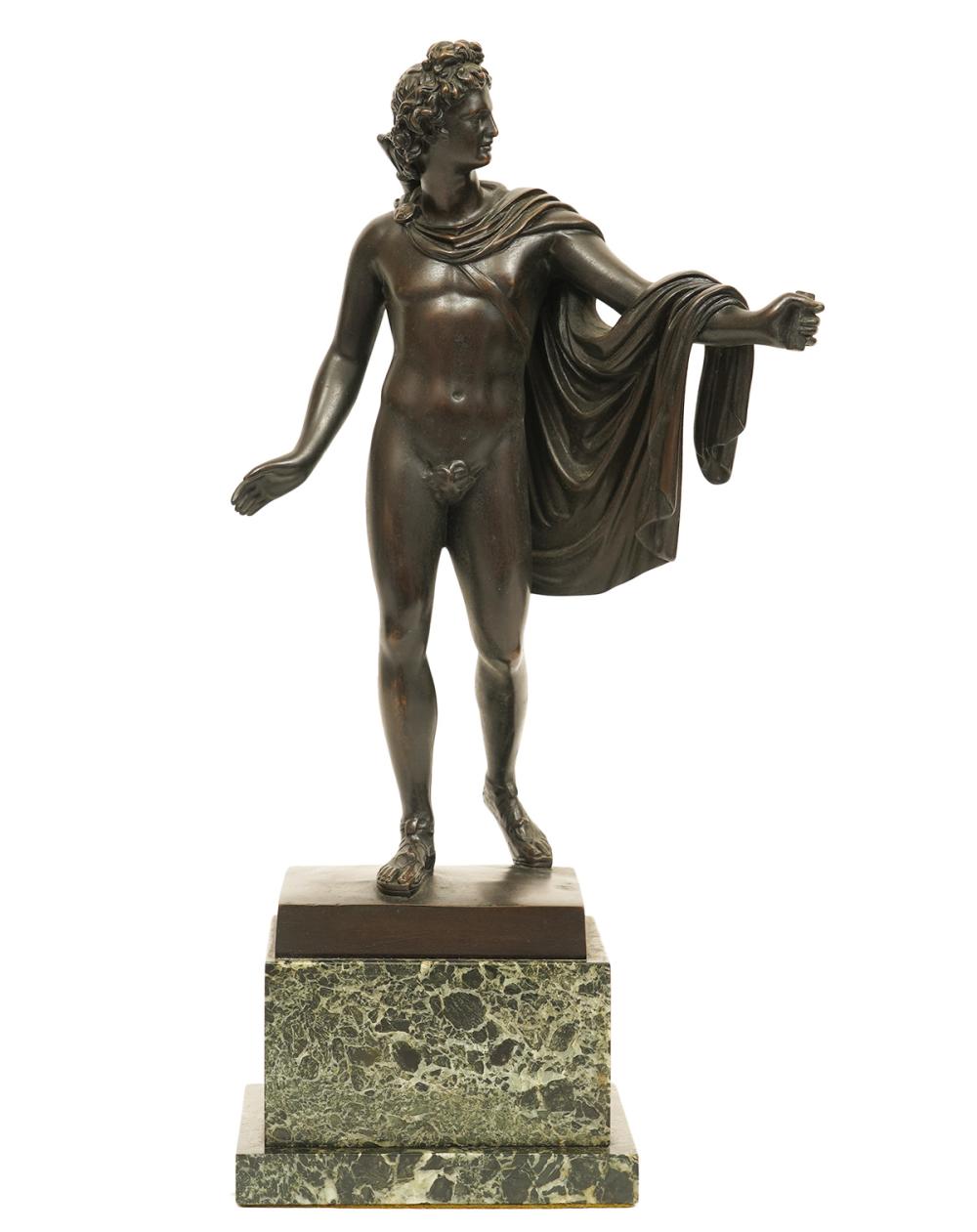 GERMAN BRONZE FIGURE OF NUDE MALE