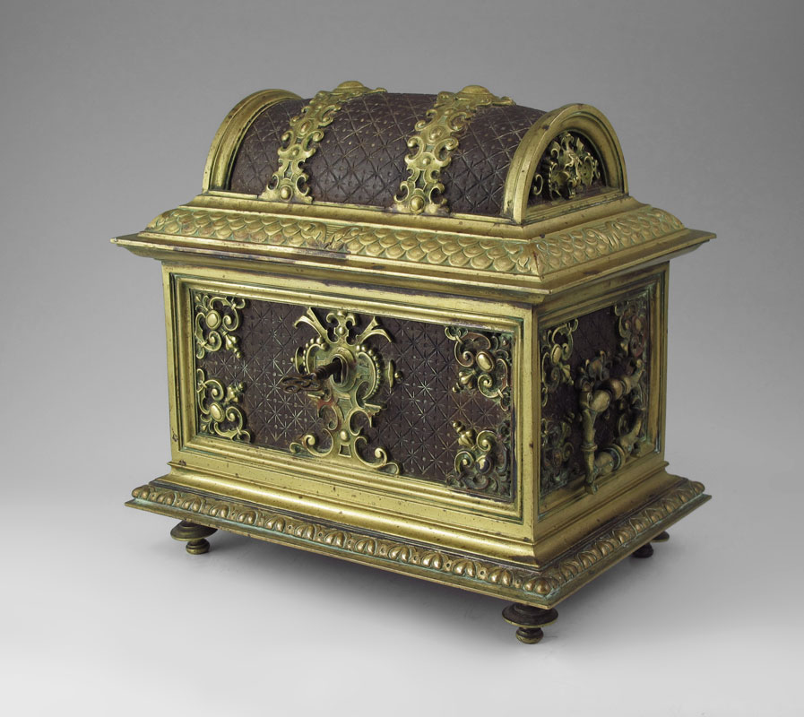 GERMAN BRONZE JEWELRY CASKET: In
