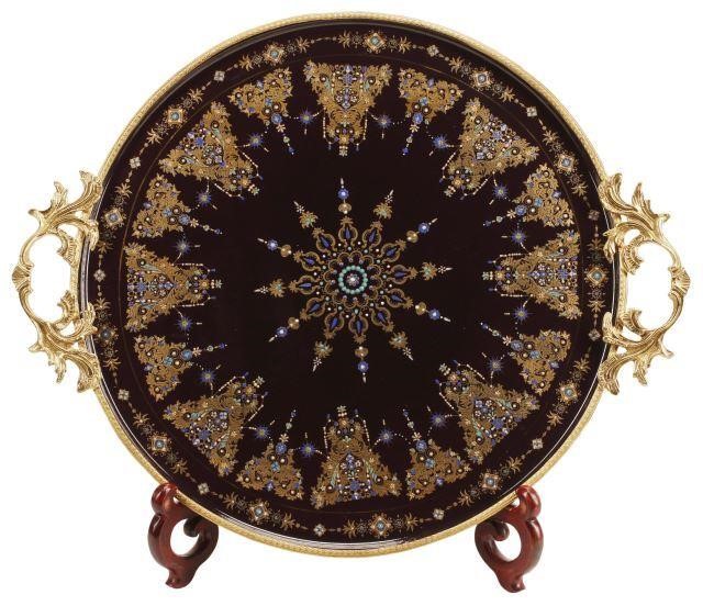 GERMAN BRONZE-MOUNTED ENAMELED