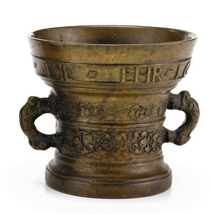 German bronze two-handled mortar