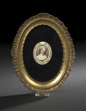German Carved Bone-Enframed Ov