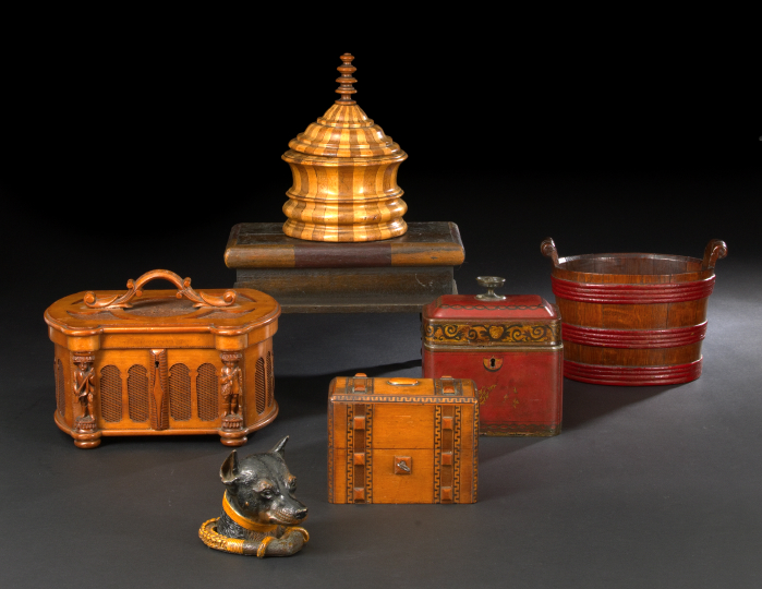German Carved Cherry Wood Desk Box,