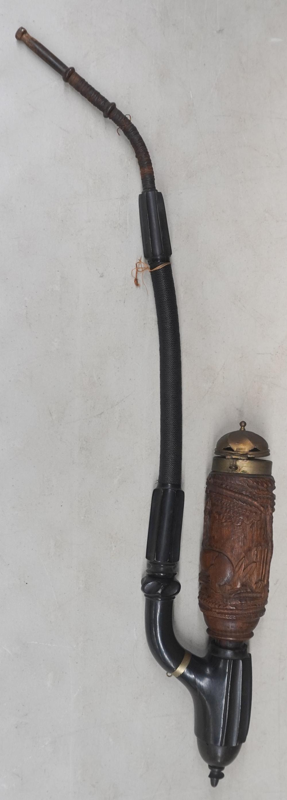 GERMAN CARVED EBONY WOOD PIPEGerman