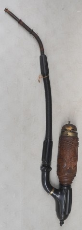 GERMAN CARVED EBONY WOOD PIPEG