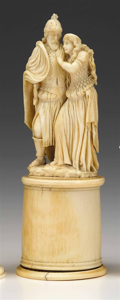 German carved ivory figure group