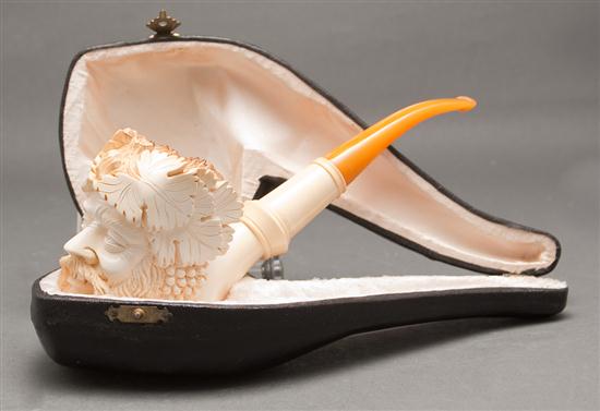 German carved meerschaum figural