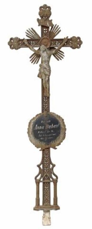 GERMAN CAST IRON CRUCIFIX,
