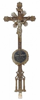 GERMAN CAST IRON CRUCIFIX, 61"