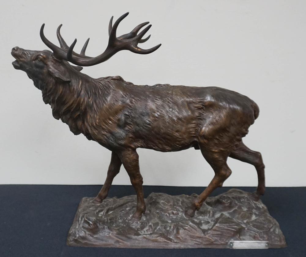 GERMAN CAST METAL FIGURE OF AN ELK,