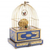 GERMAN CLOCKWORK BIRD BOX WITH