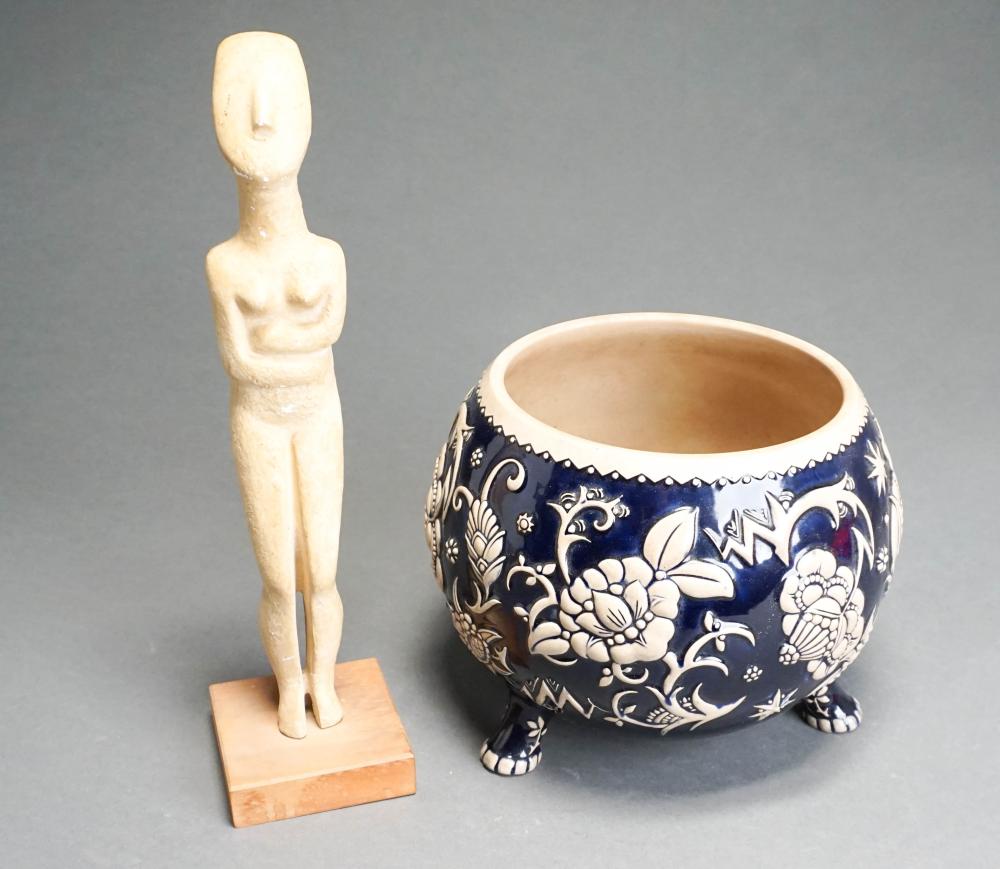GERMAN COBALT GLAZED POKAL (LID